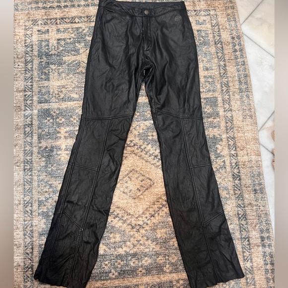 Harley Davidson women leather pants black